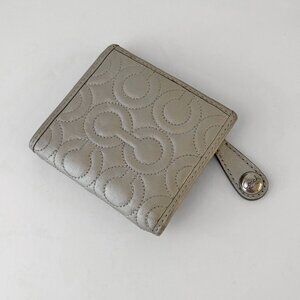 Coach mini folding grey leather wallet